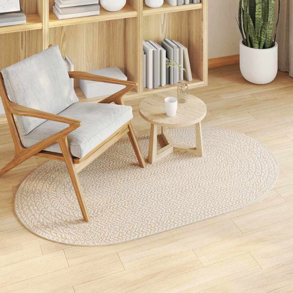 Vidaxl alfombra zizur crema 150 x 80 cm polipropileno