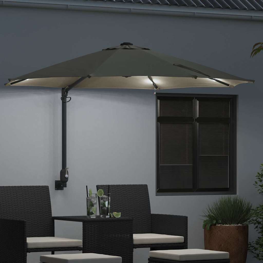 Ombrellone da giardino Vidaxxl sabbia 248 x 248 x 148 cm poliestere e acciaio