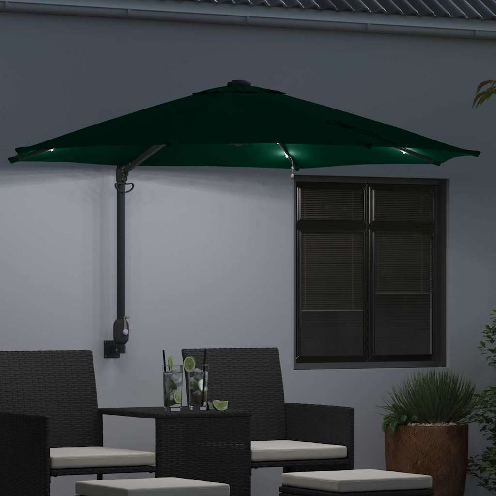 VidaXL sombrilla de jardín verde 248 x 248 x 148 cm poliéster y acero