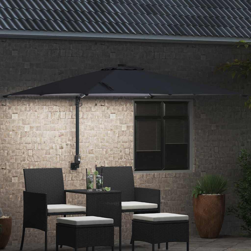 Ombrellone da giardino Vidaxxl antracite 248,5 x 247,5 x 160 cm poliestere e acciaio
