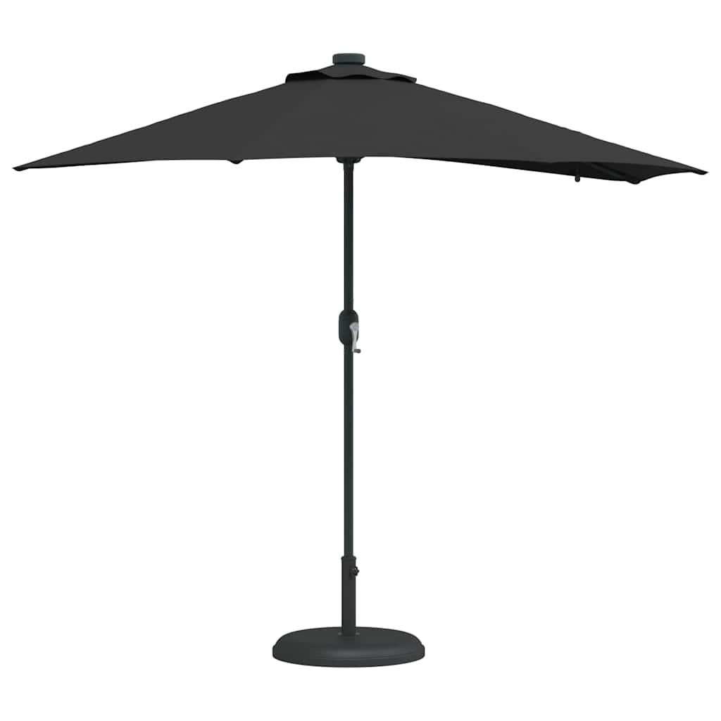 Vidaxx sombrilla de jardín negro 294 x 150 x 223 cm poliéster y acero