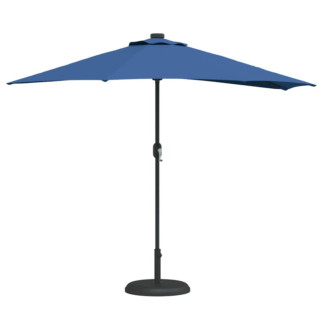 Vidaxxl sombrilla de jardín azul celeste 294 x 150 x 224 cm poliéster y acero