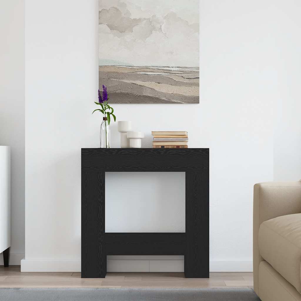 Marco de chimenea Vidaxx aglomerado roble negro 81x18x82 cm