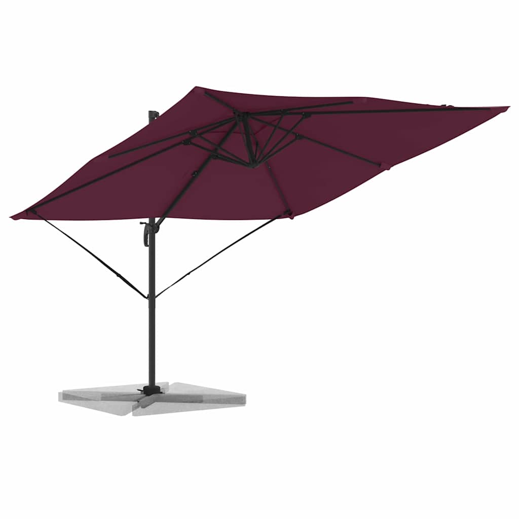 Vidaxl roma parasol rood 286 x 284 x 265 cm aluminium en polyester
