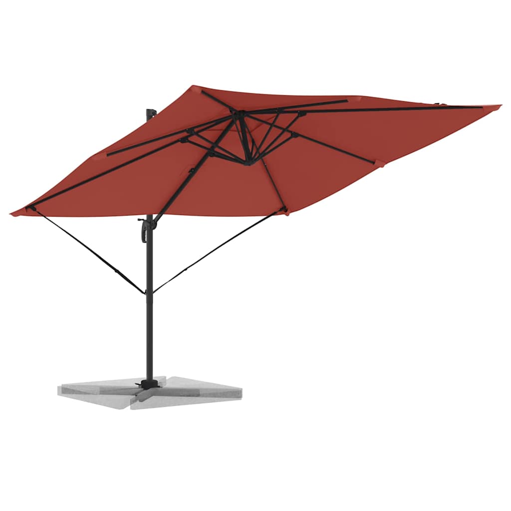 Vidaxl roma parasol rood 286 x 284 x 265 cm aluminium en polyester