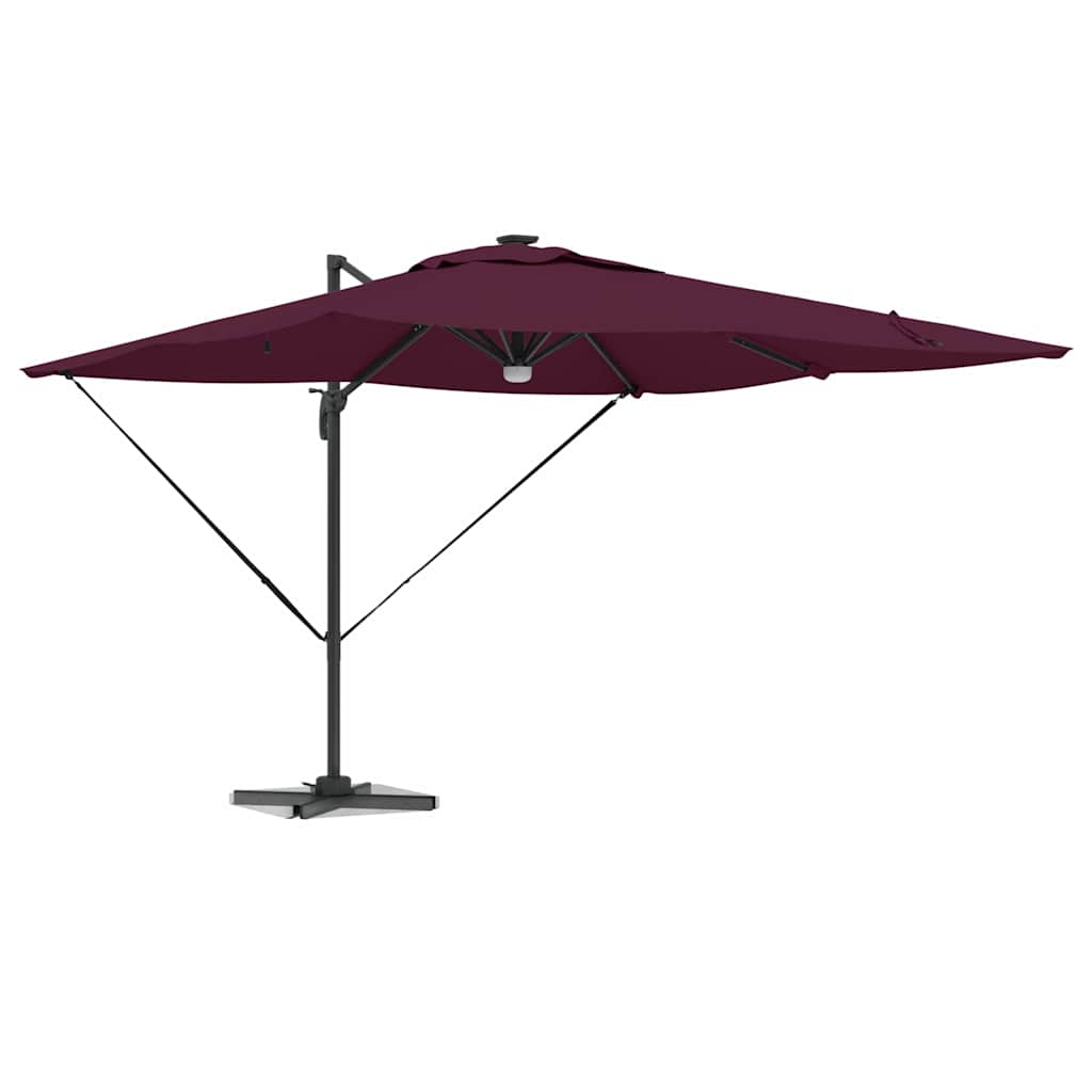 Vidaxl roma parasol rood 286 x 284 x 270 cm aluminium en polyester