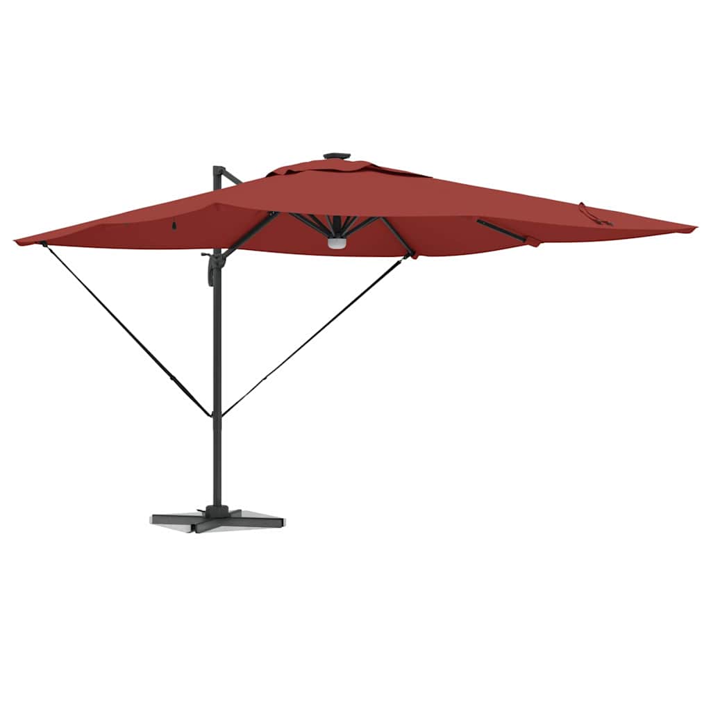 Vidaxl roma parasol rood 286 x 284 x 270 cm aluminium en polyester