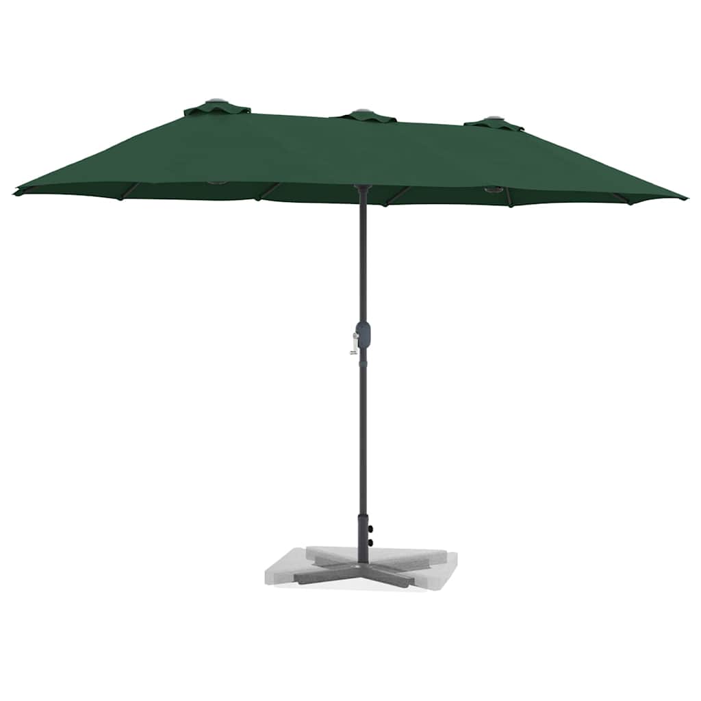 Sombrilla de jardín VidaXL verde 370 x 197 x 239 cm poliéster y aluminio