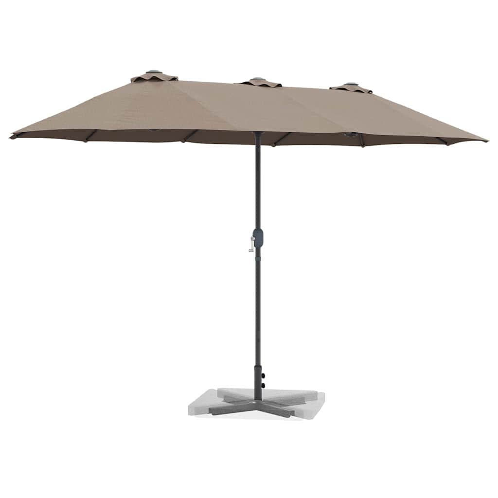 Vidaxl tuinparasol taupe 370 x 197 x 239 cm polyester en aluminium