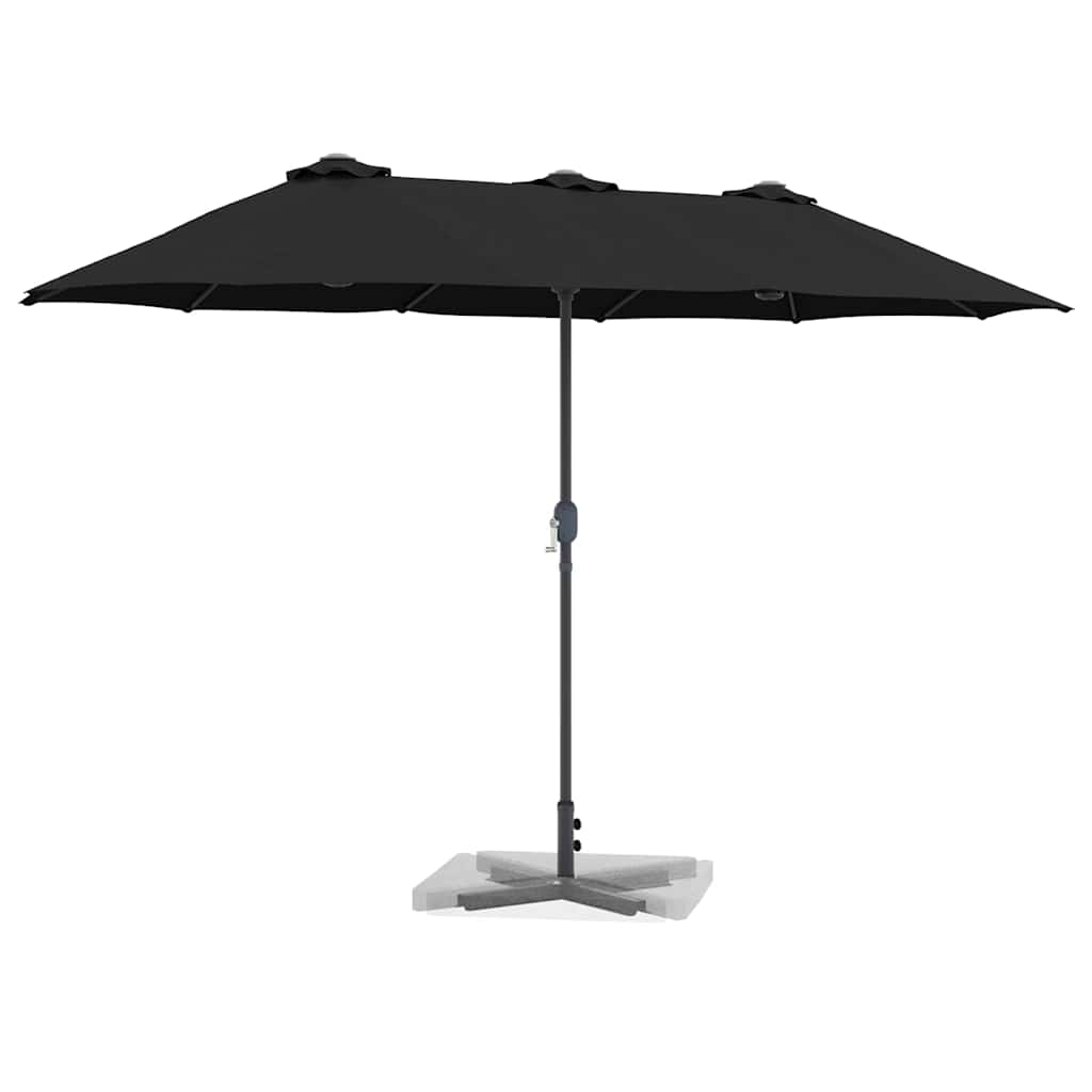 Ombrellone da giardino Vidaxx nero 370 x 197 x 239 cm poliestere e alluminio