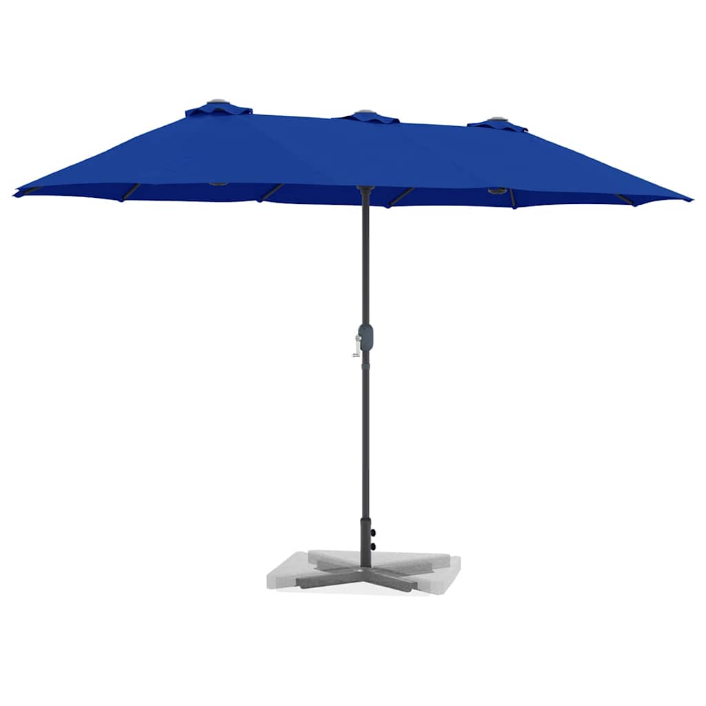 Vidaxl tuinparasol azurblauw 370 x 197 x 239 cm polyester en aluminium