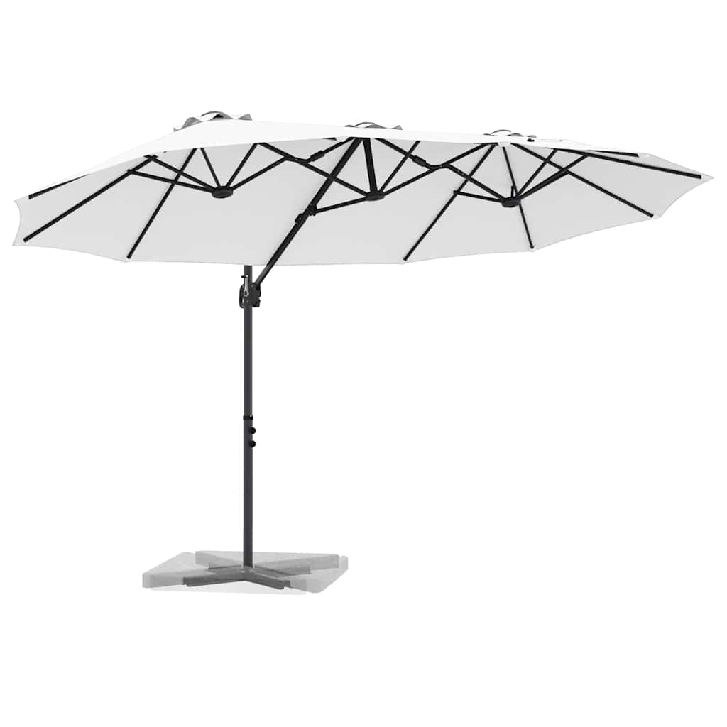 Ombrellone Vidaxx sabbia 372 x 198 x 243 cm poliestere e alluminio