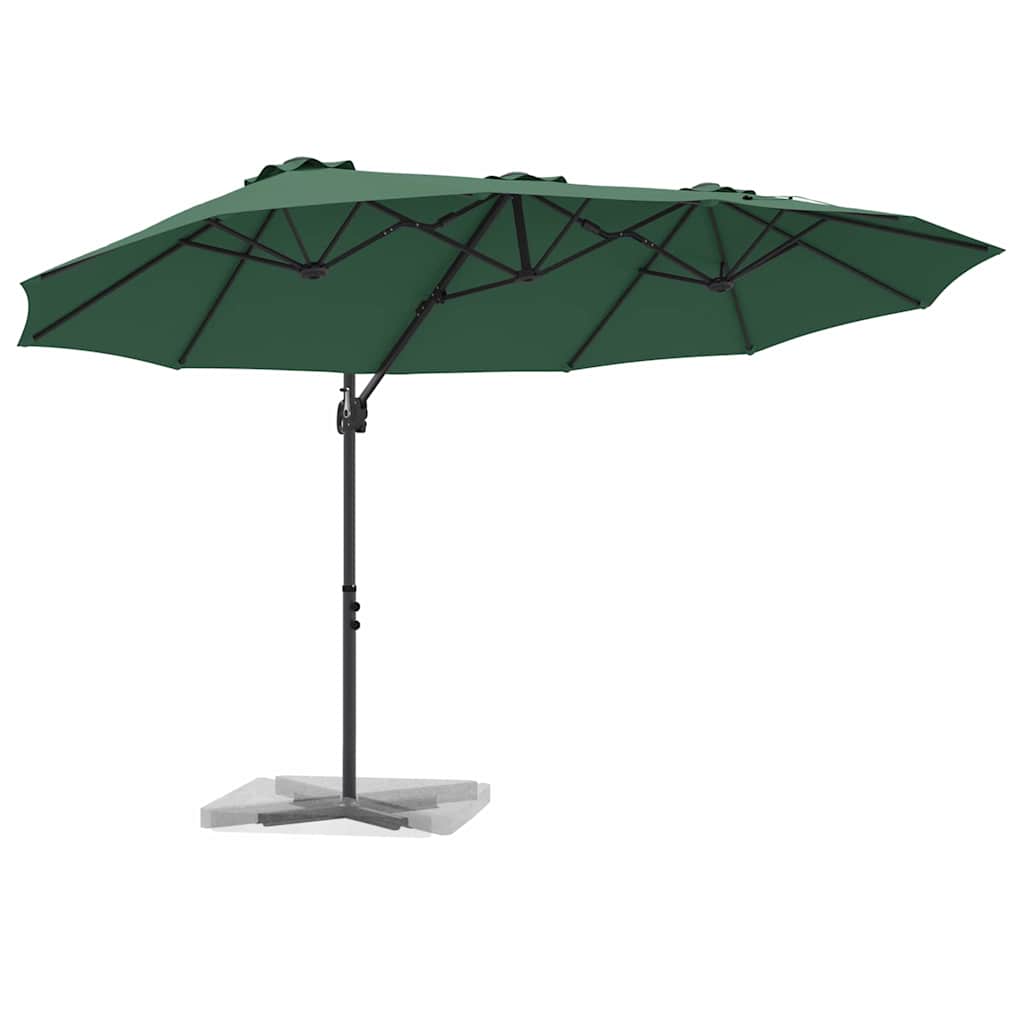 Vidaxl parasol groen 372 x 198 x 243 cm polyester en aluminium