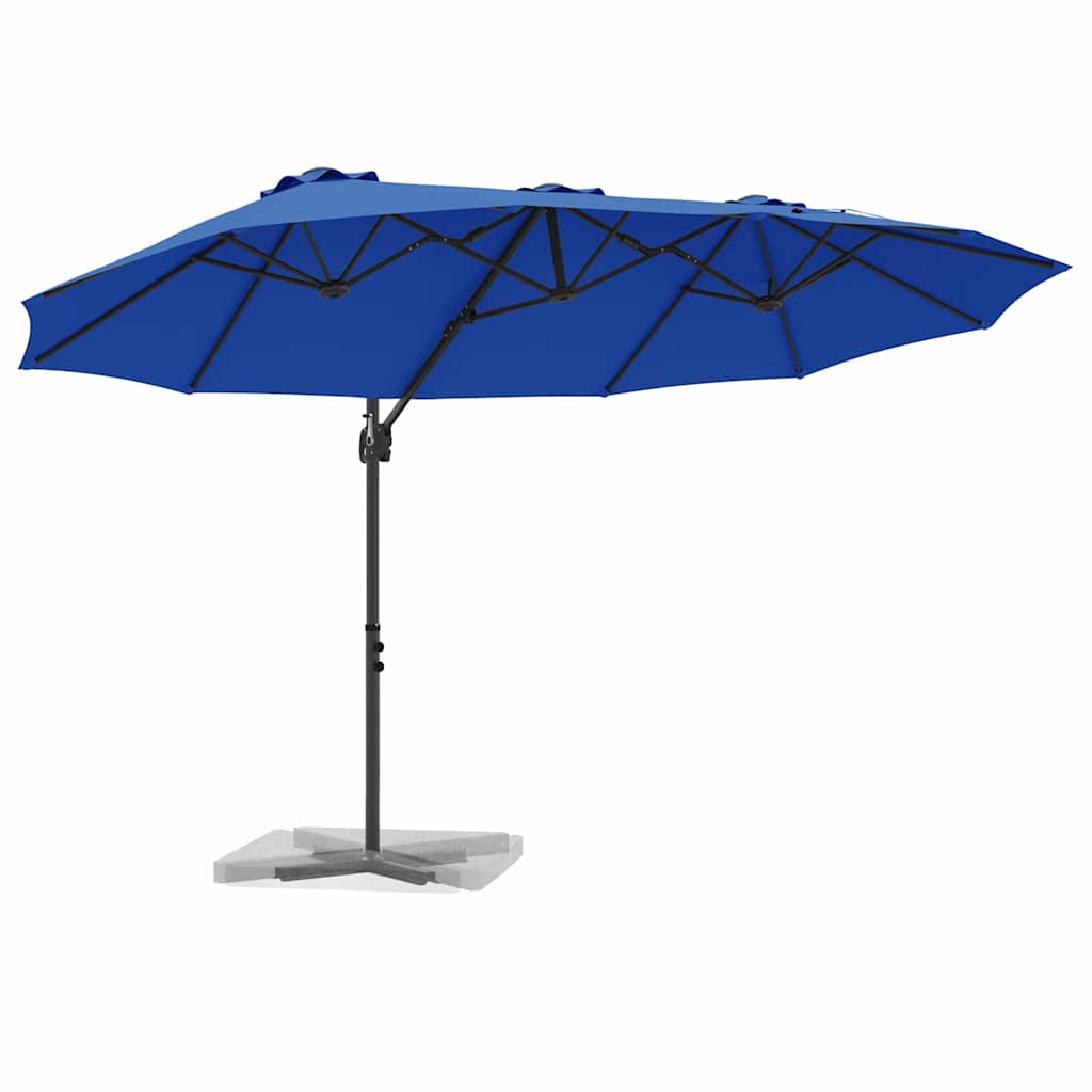 Ombrellone Vidaxx azzurro blu 372 x 198 x 243 cm poliestere e alluminio