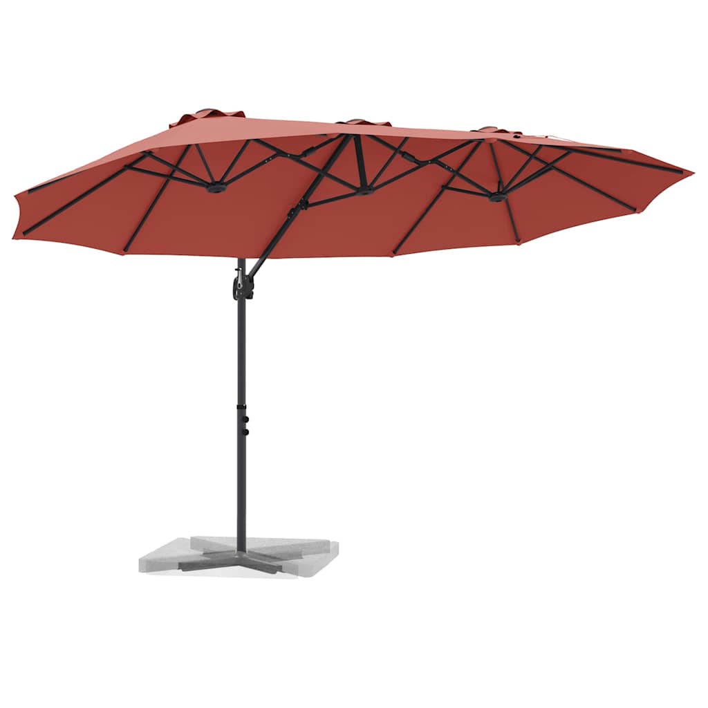 Ombrellone Vidaxx terracotta 372 x 198 x 243 cm poliestere e alluminio