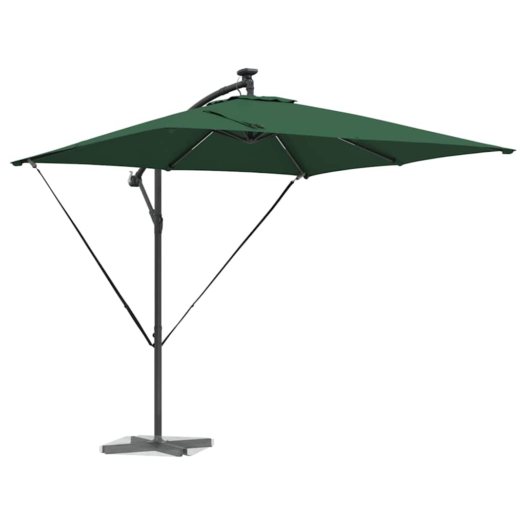 VidaXL Ombrellone a sbalzo banana verde 249 x 249 x 250 cm