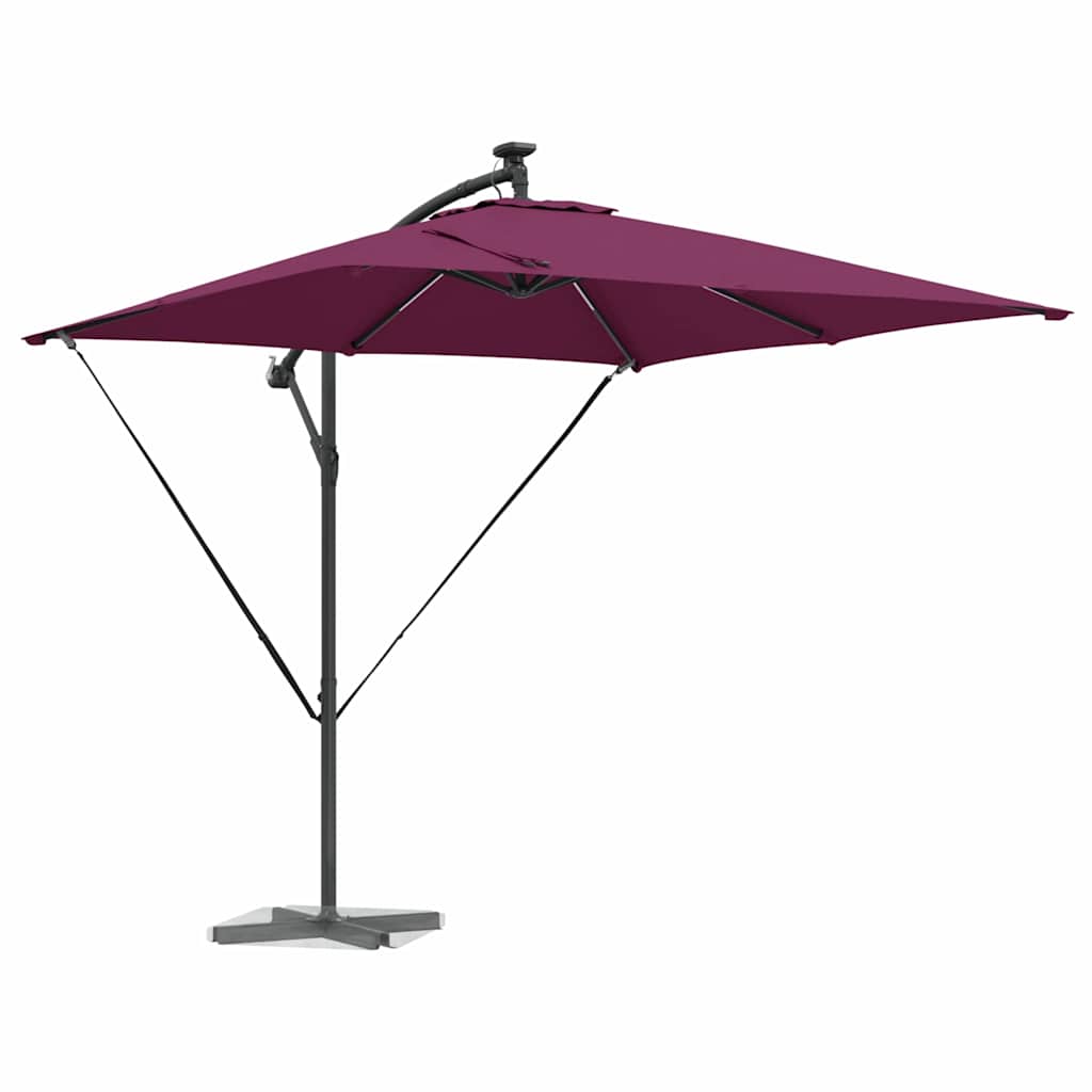 VidaXL Sombrilla cantilever banana rojo burdeos 249 x 249 x 250 cm