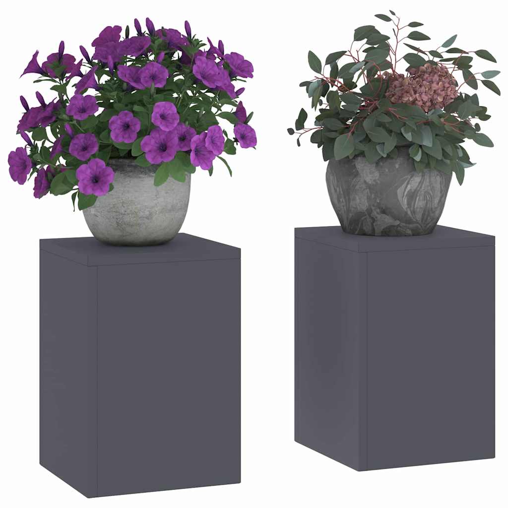 Supporto per piante Vidaxl 2 pezzi antracite 24 x 24 x 35 cm in acciaio