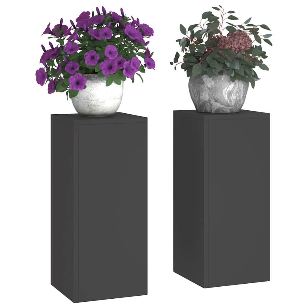 Supporto per piante VidaXL 2 pezzi nero 24 x 24 x 55 cm in acciaio