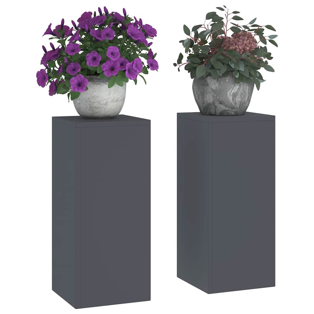 Supporto per piante Vidaxl 2 pezzi antracite 24 x 24 x 55 cm in acciaio