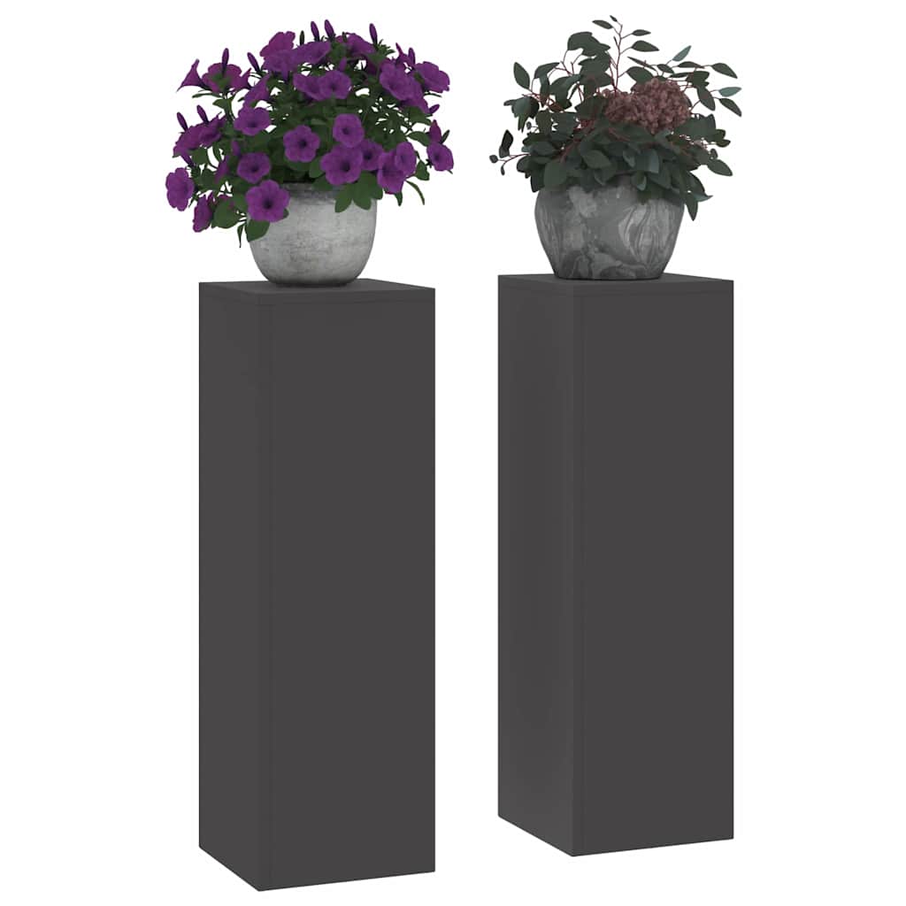 Supporto per piante VidaXL 2 pezzi nero 24 x 24 x 75 cm in acciaio