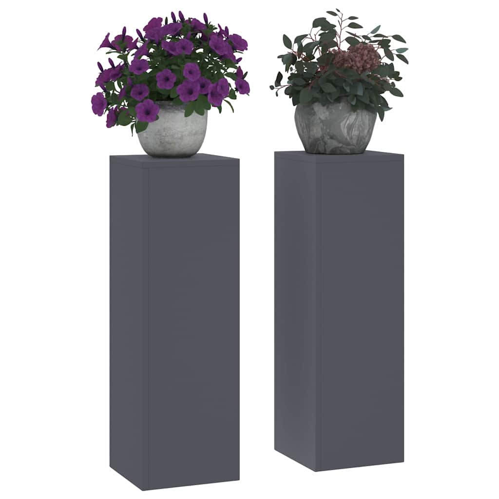 Supporto per piante Vidaxl 2 pezzi antracite 24 x 24 x 75 cm in acciaio