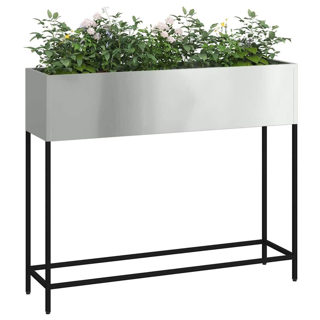 VidaXL jardinera elevada plateada 100 x 26 x 82 cm