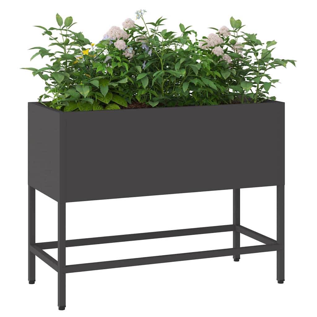 Vidaxx jardinera elevada de jardín negro 60 x 26 x 45 cm acero