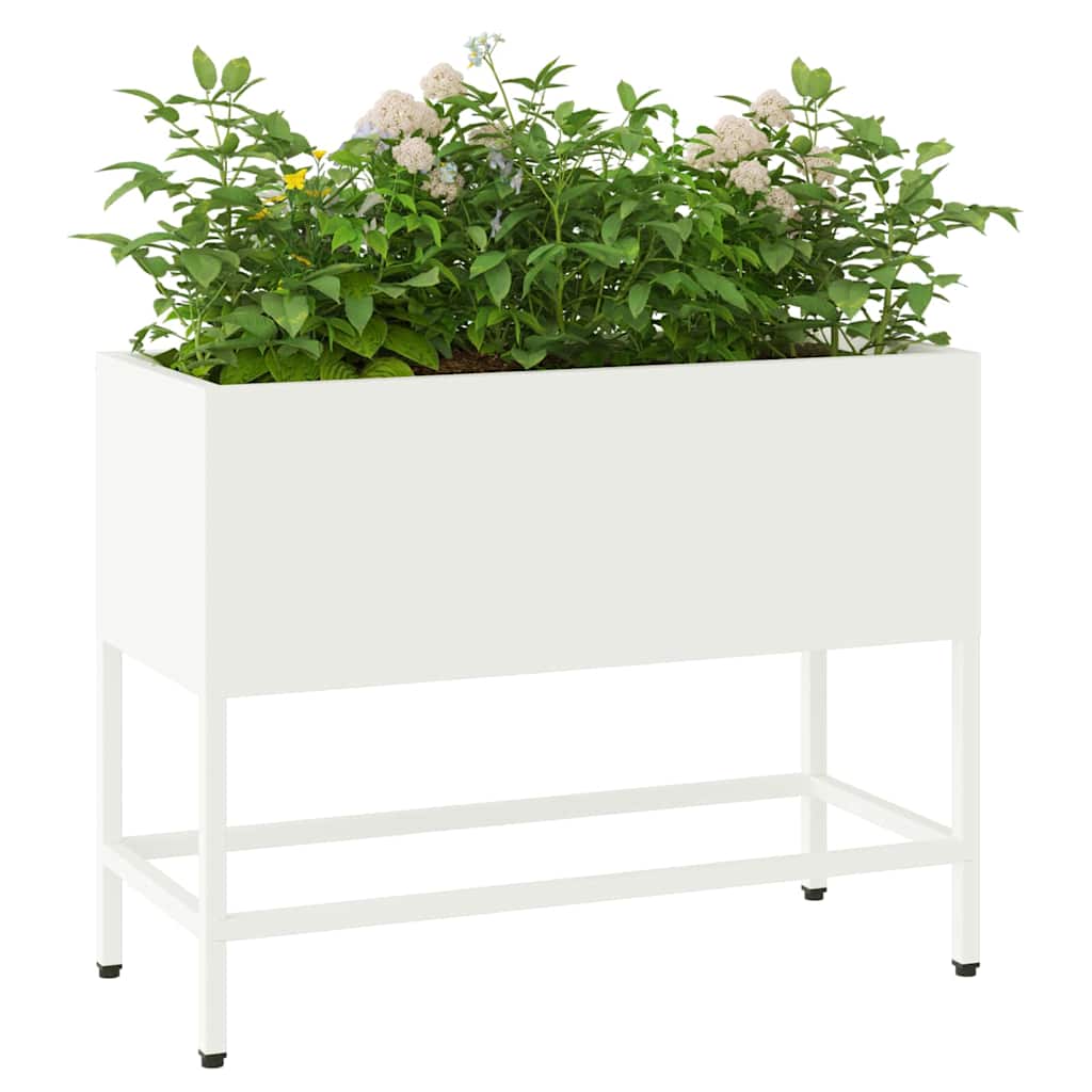 Vidaxx jardinera elevada blanco 60 x 26 x 45 cm acero