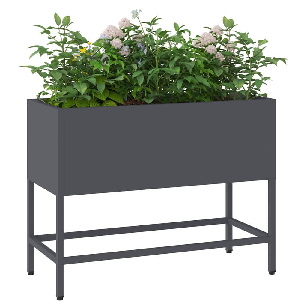 Fioriera da giardino rialzata Vidaxl antracite 60 x 26 x 45 cm in acciaio