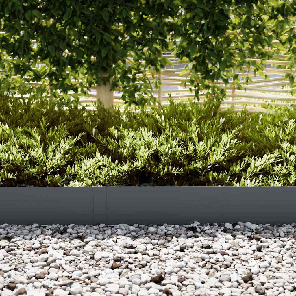 Vidaxl tuinrand 30 pcs antraciet 100 x 0.05 x 20 cm koudgewalst staal