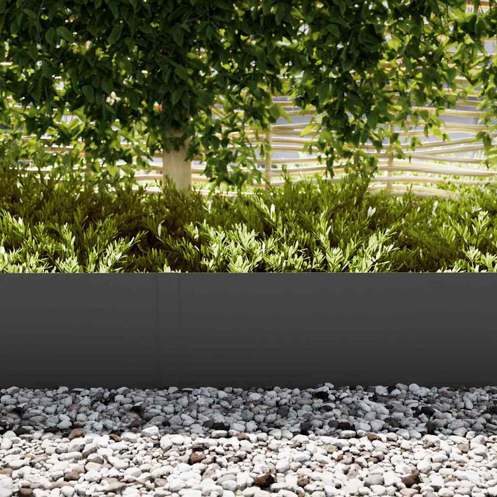 Vidaxl tuinrand 10 pcs zwart 100 x 0.05 x 20 cm koudgewalst staal