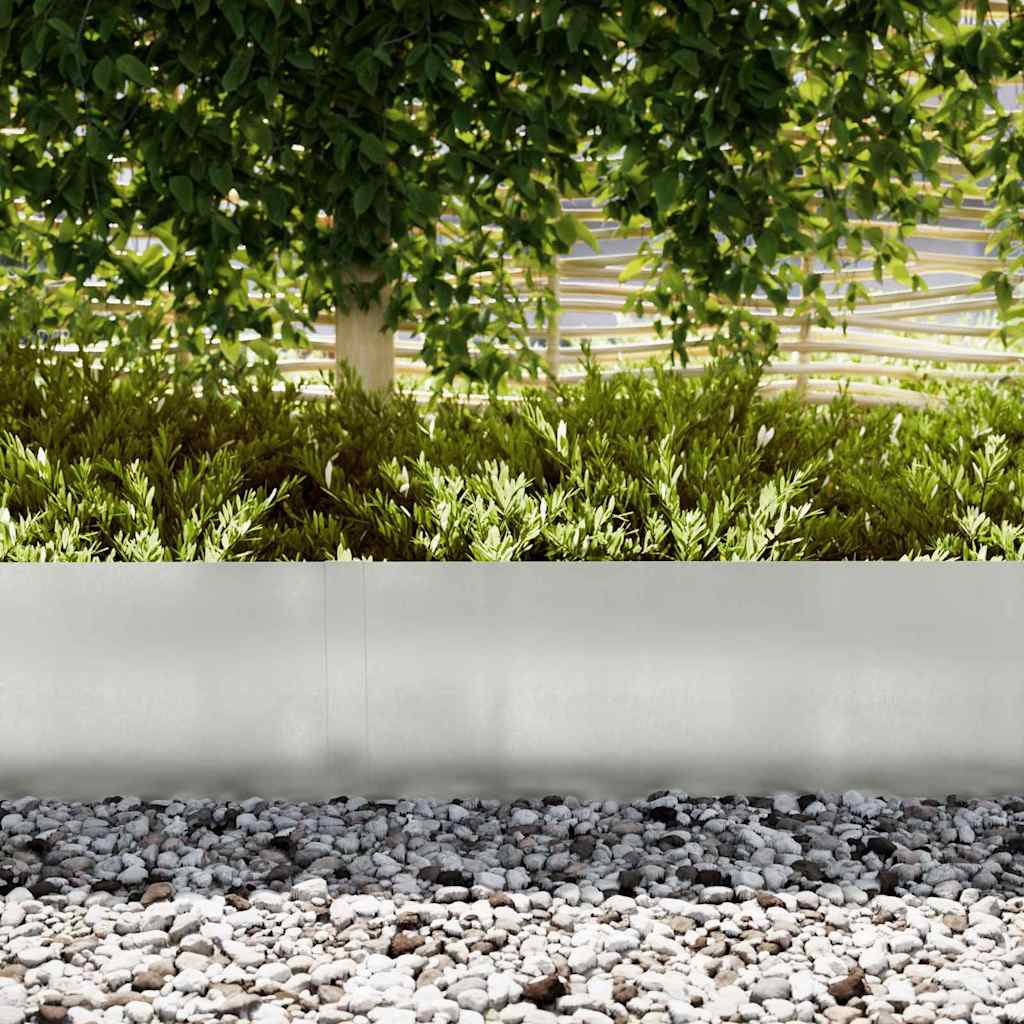 Vidaxxl borde de jardín 20 piezas plata 100 x 0,05 x 20 cm acero inoxidable