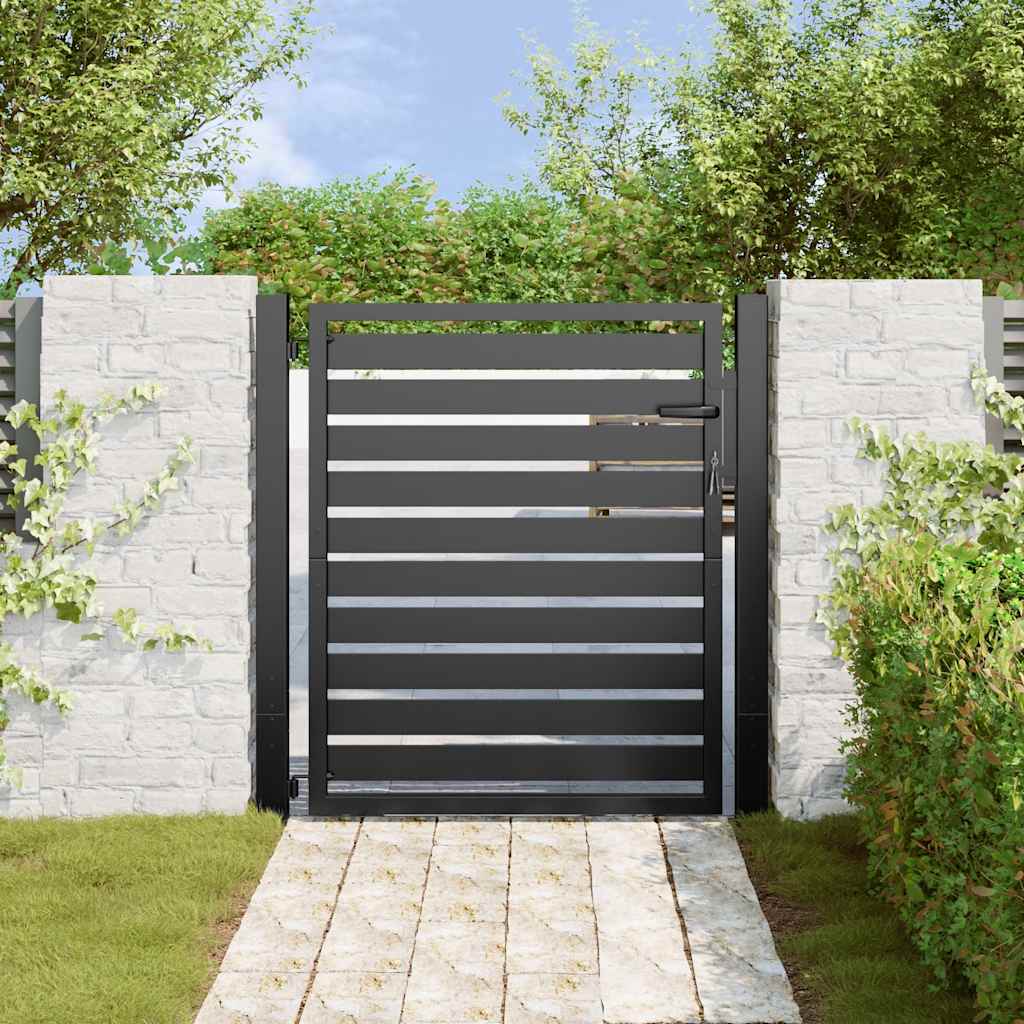 Vidaxx puerta de jardín con cerradura 100x100 cm aluminio negro