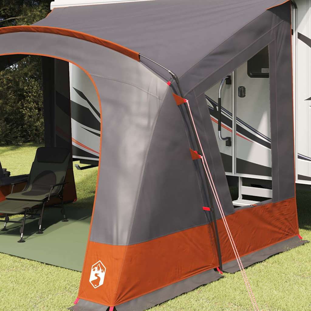 Vidaxl caravan tent met dak grijs en oranje 410 x 275 x 245 cm