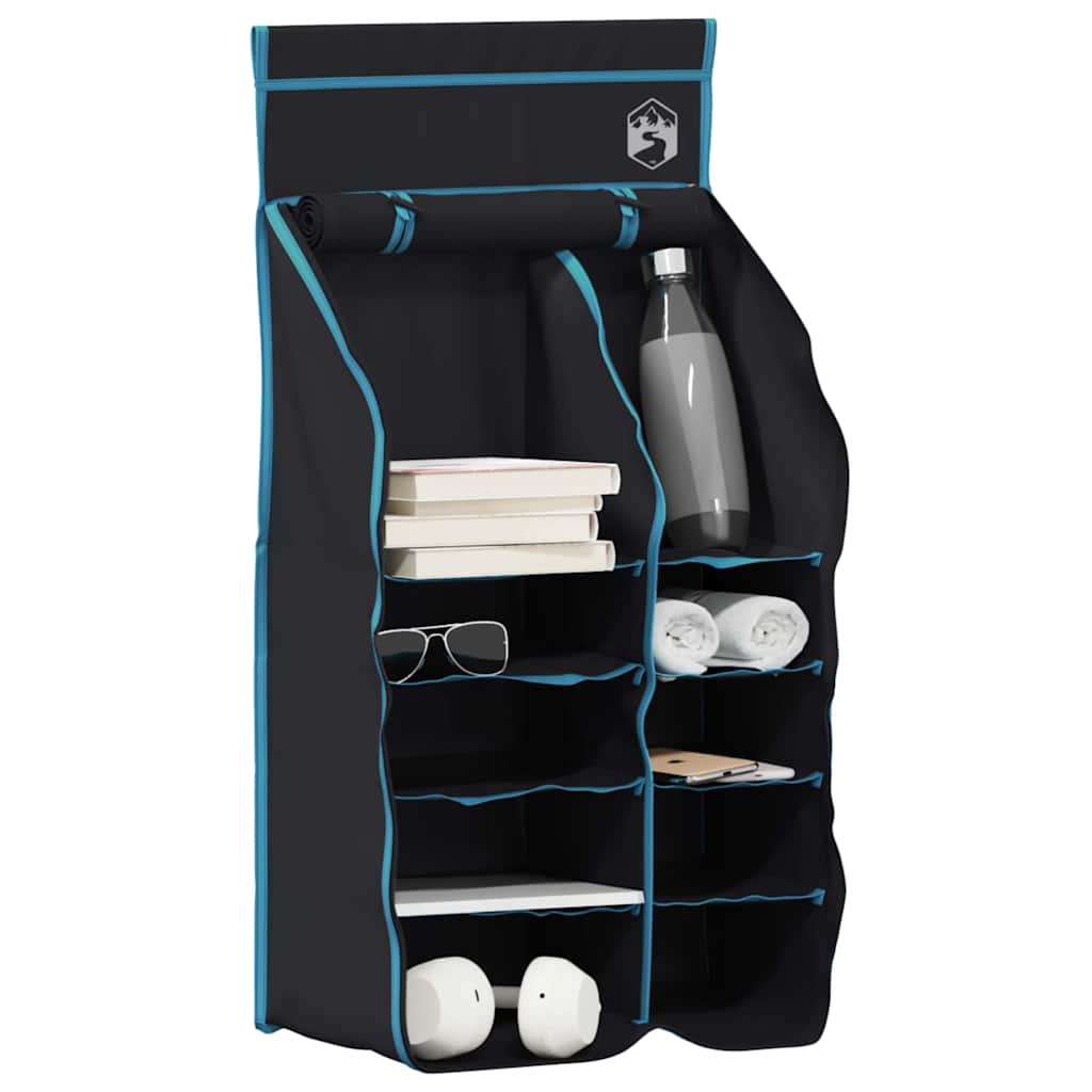 Vidaxx organizer per tenda sospesa 10 scomparti nero 40,5 x 25 x 80 cm