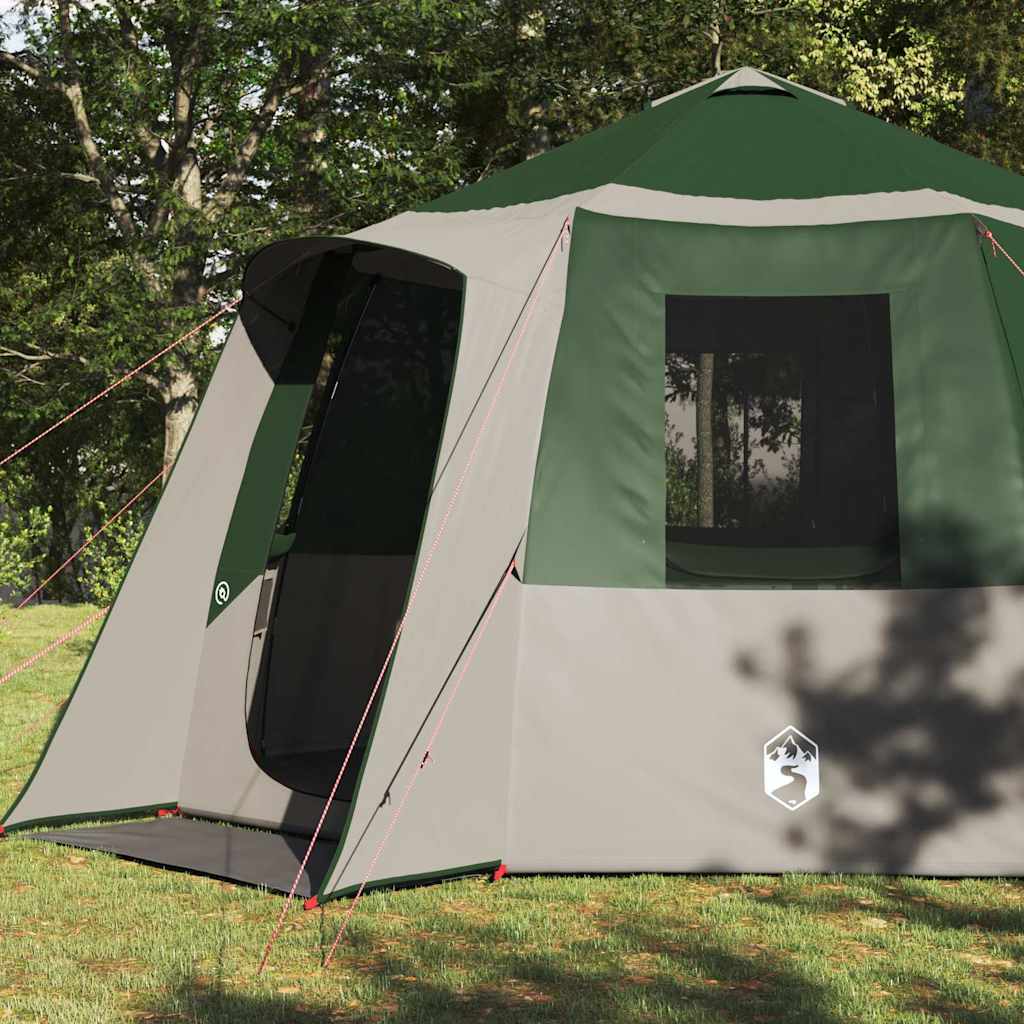 Tenda Vidaxx con tetto e ripostiglio verde e bianco 405 x 405 x 273 cm