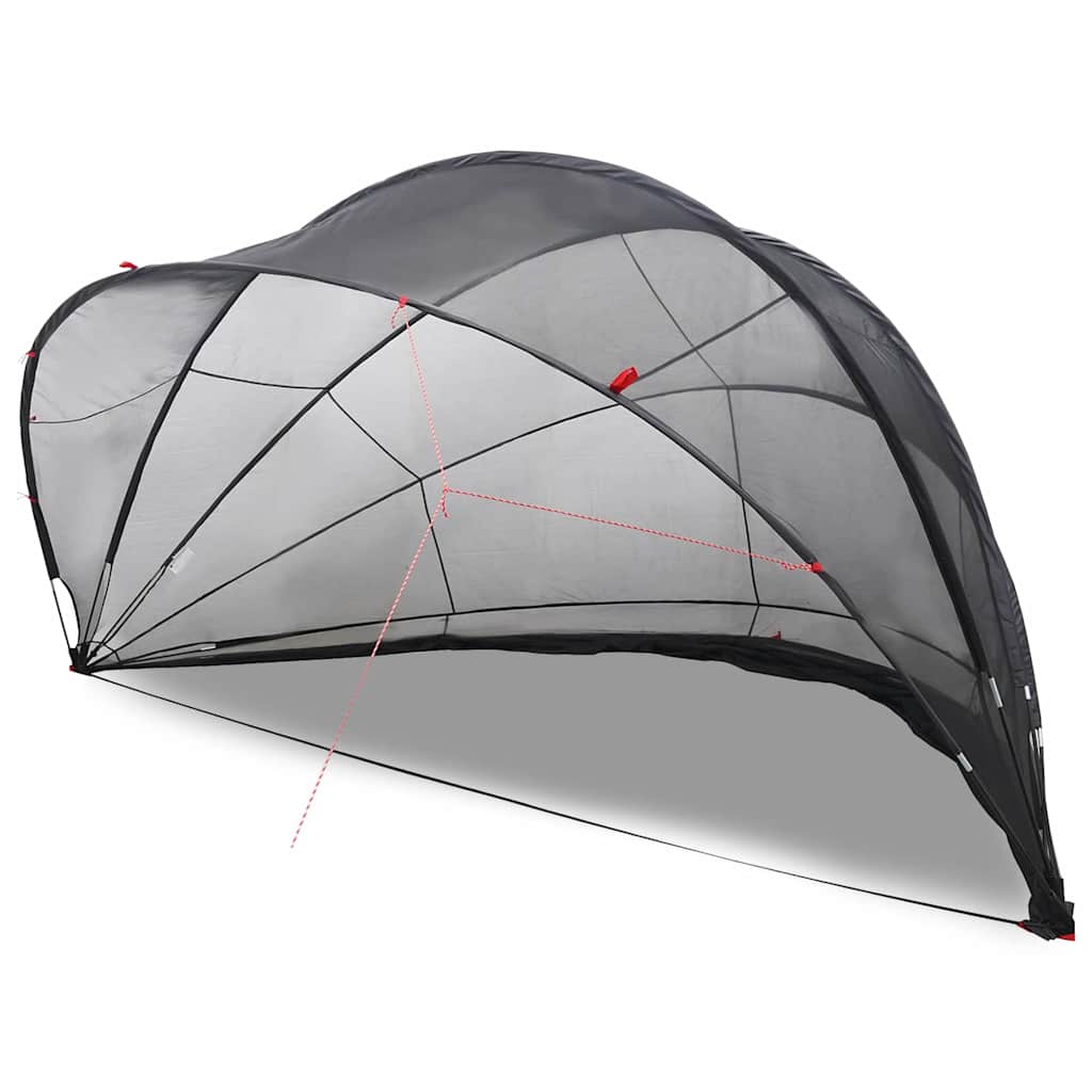 Cupola per piscina Vidaxl nera 546 x 516 x 250 cm Poliestere 185 t con rivestimento in PU