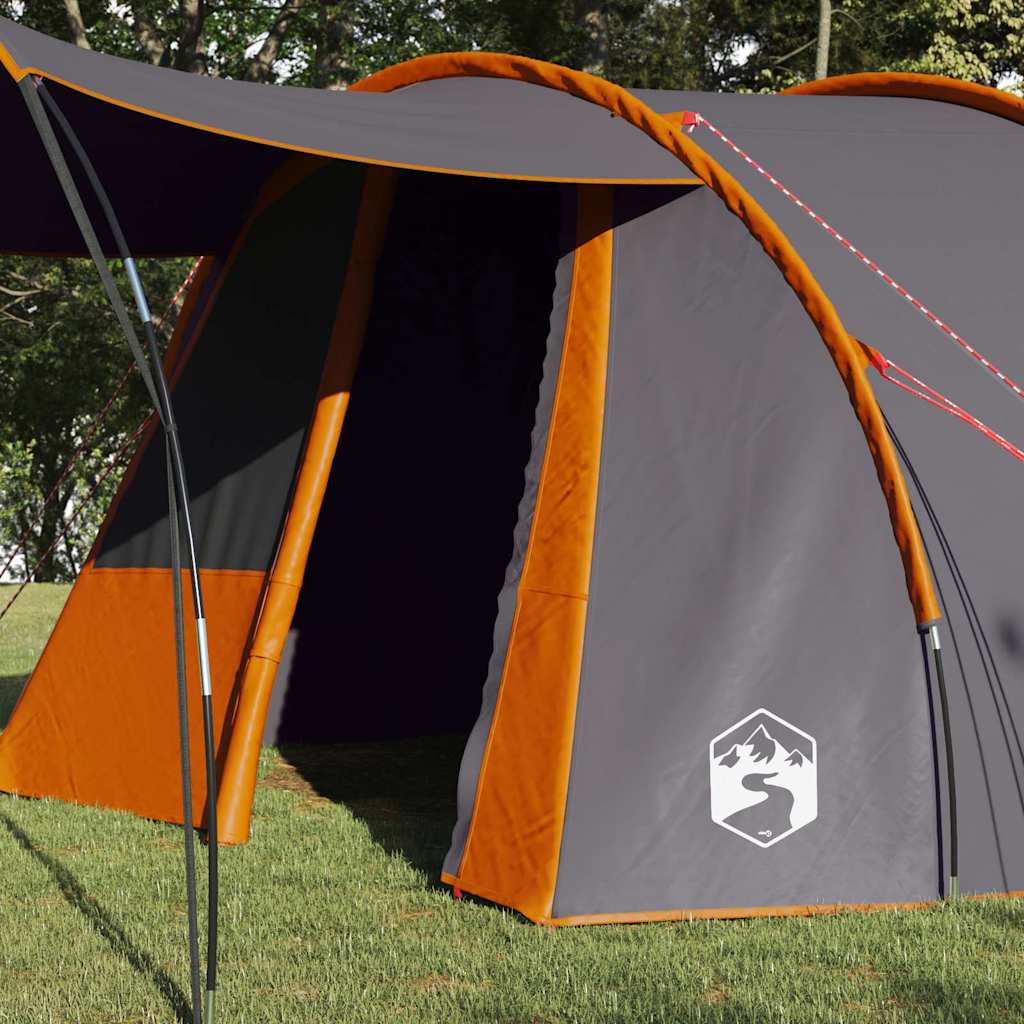 Tienda túnel vidaxx con techo gris y naranja 740 x 370 x 220 cm