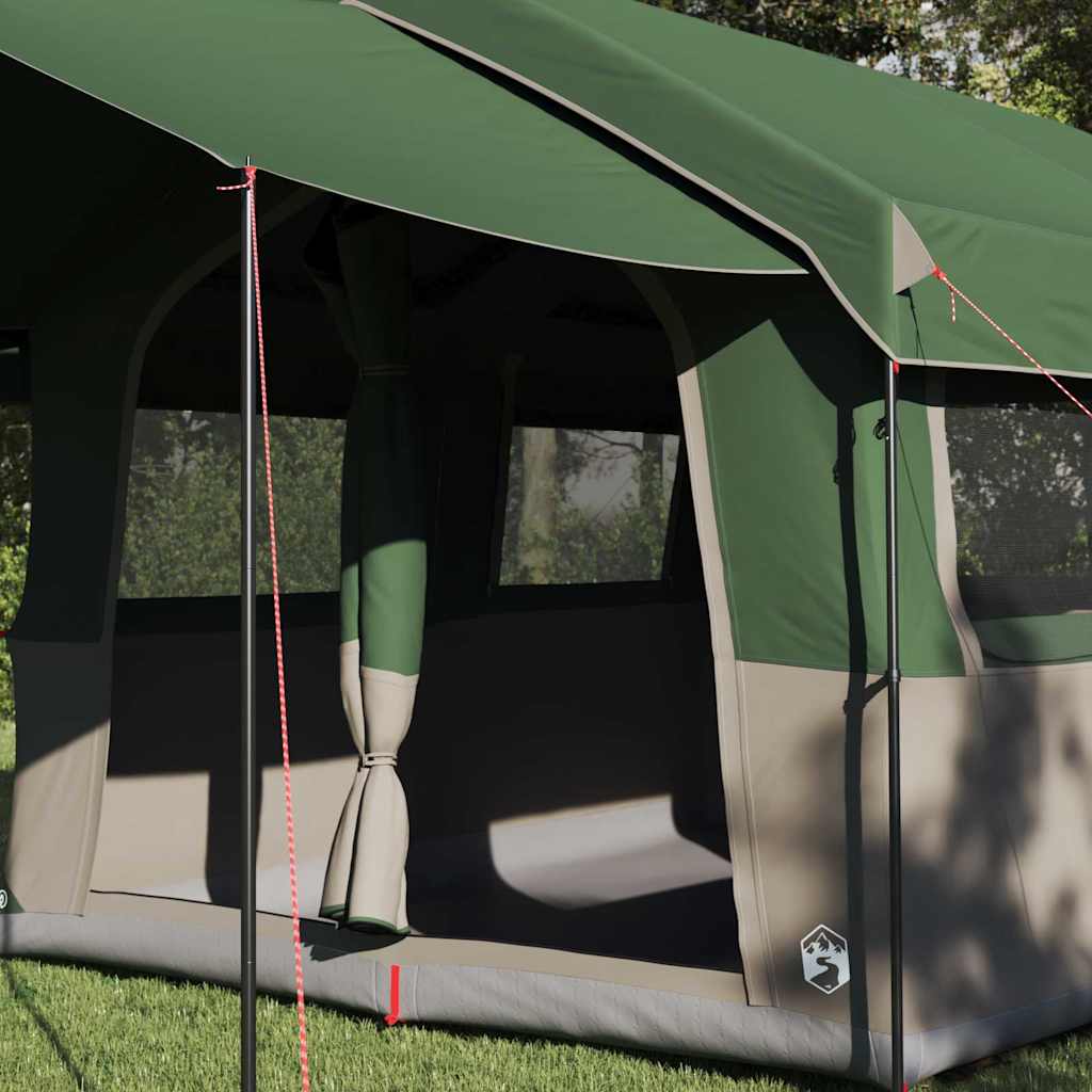 Tenda familiare Vidaxx con tetto con ripostiglio verde e bianco 324 x 255 x 230 cm