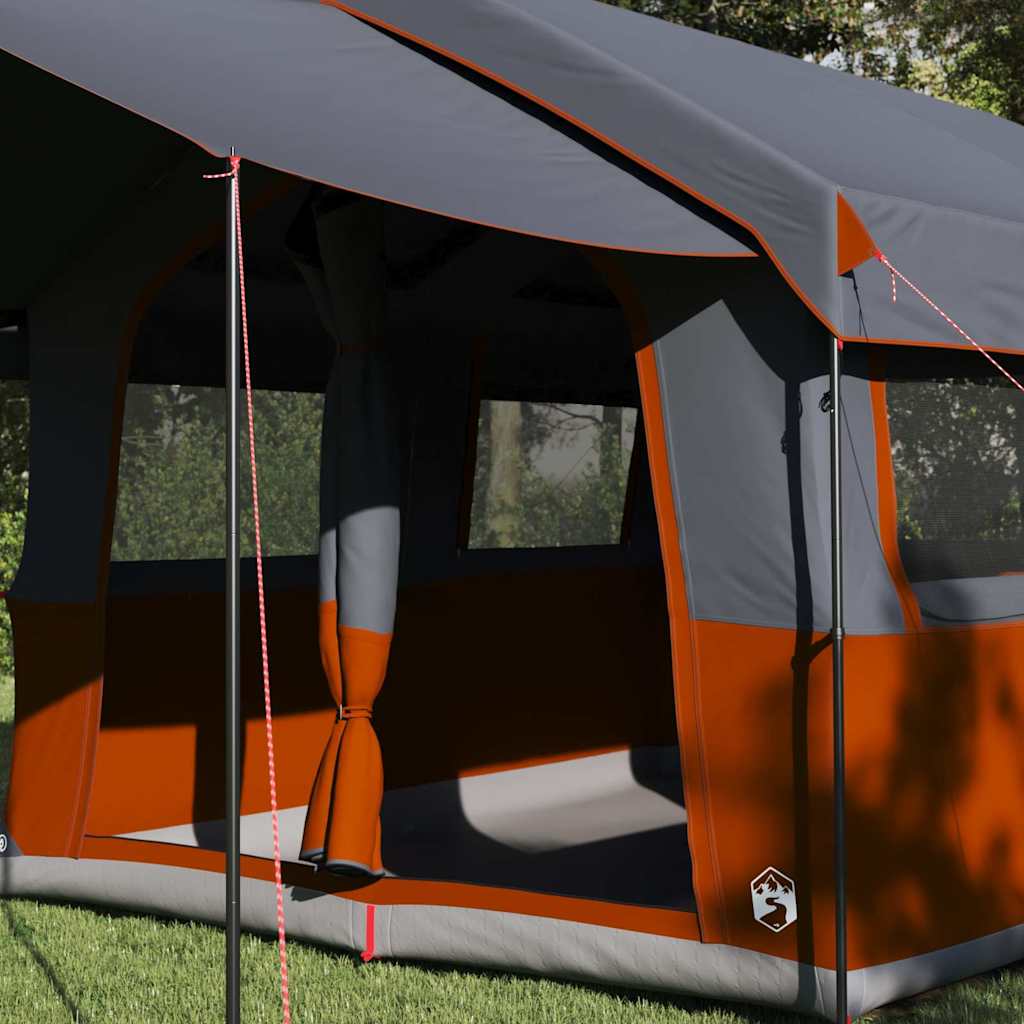 Tenda familiare Vidaxx con tetto grigio e arancione 324 x 255 x 230 cm