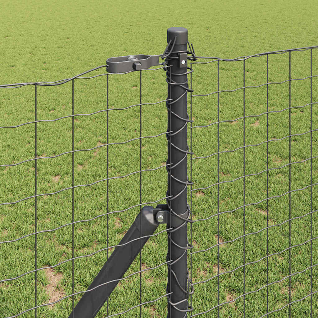 Poste valla vidaxl 7 piezas acero gris