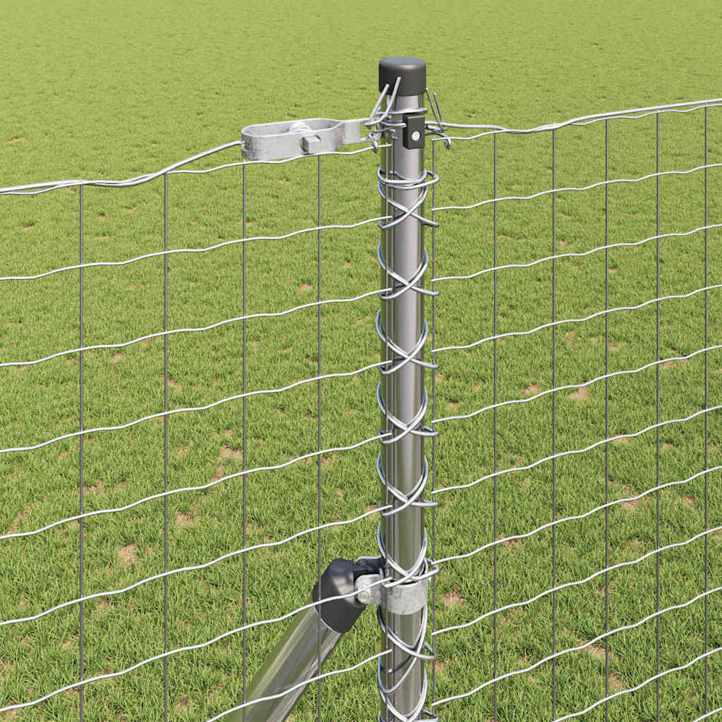 Poste valla vidaxl 7 piezas acero plateado