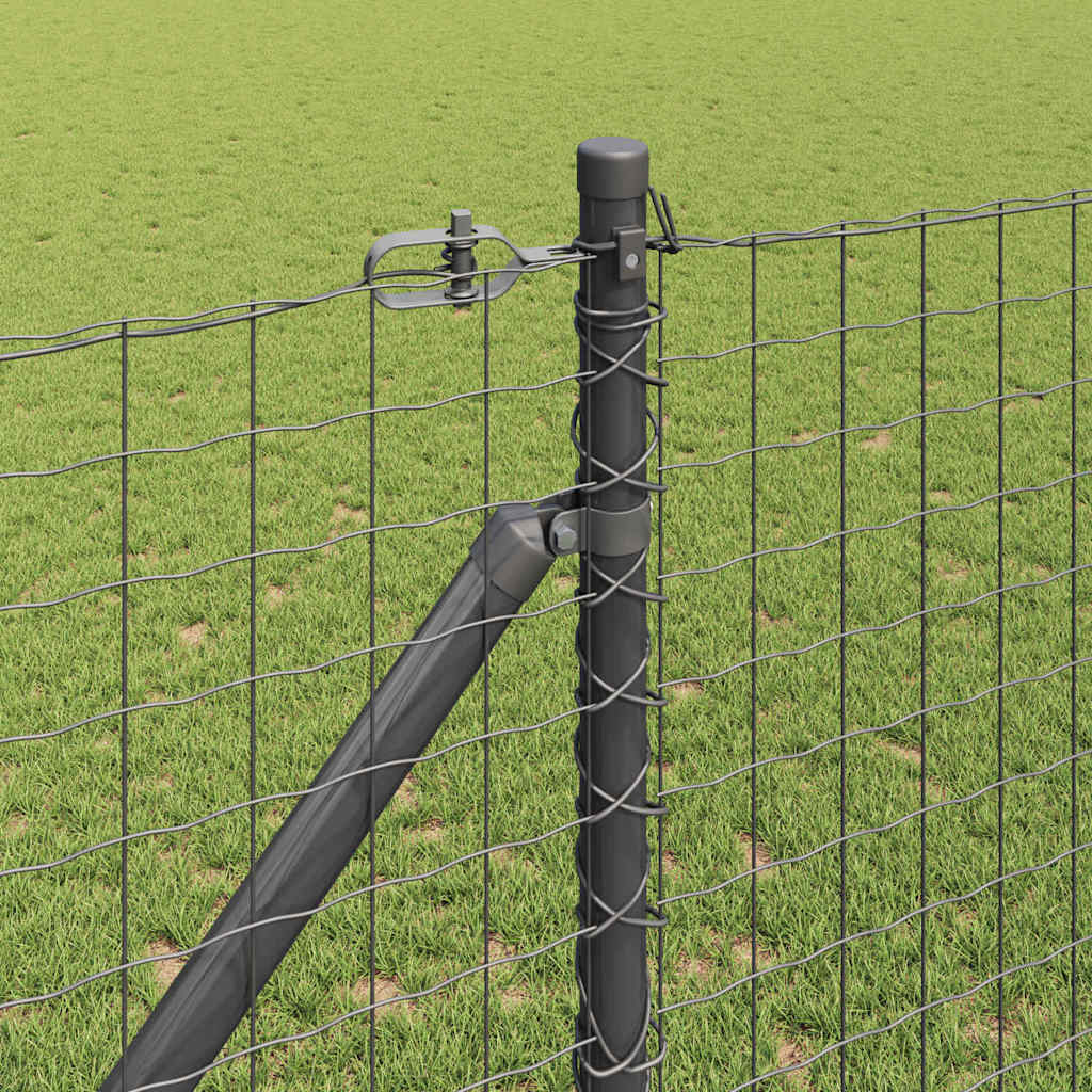 Poste valla vidaxl 7 piezas acero gris