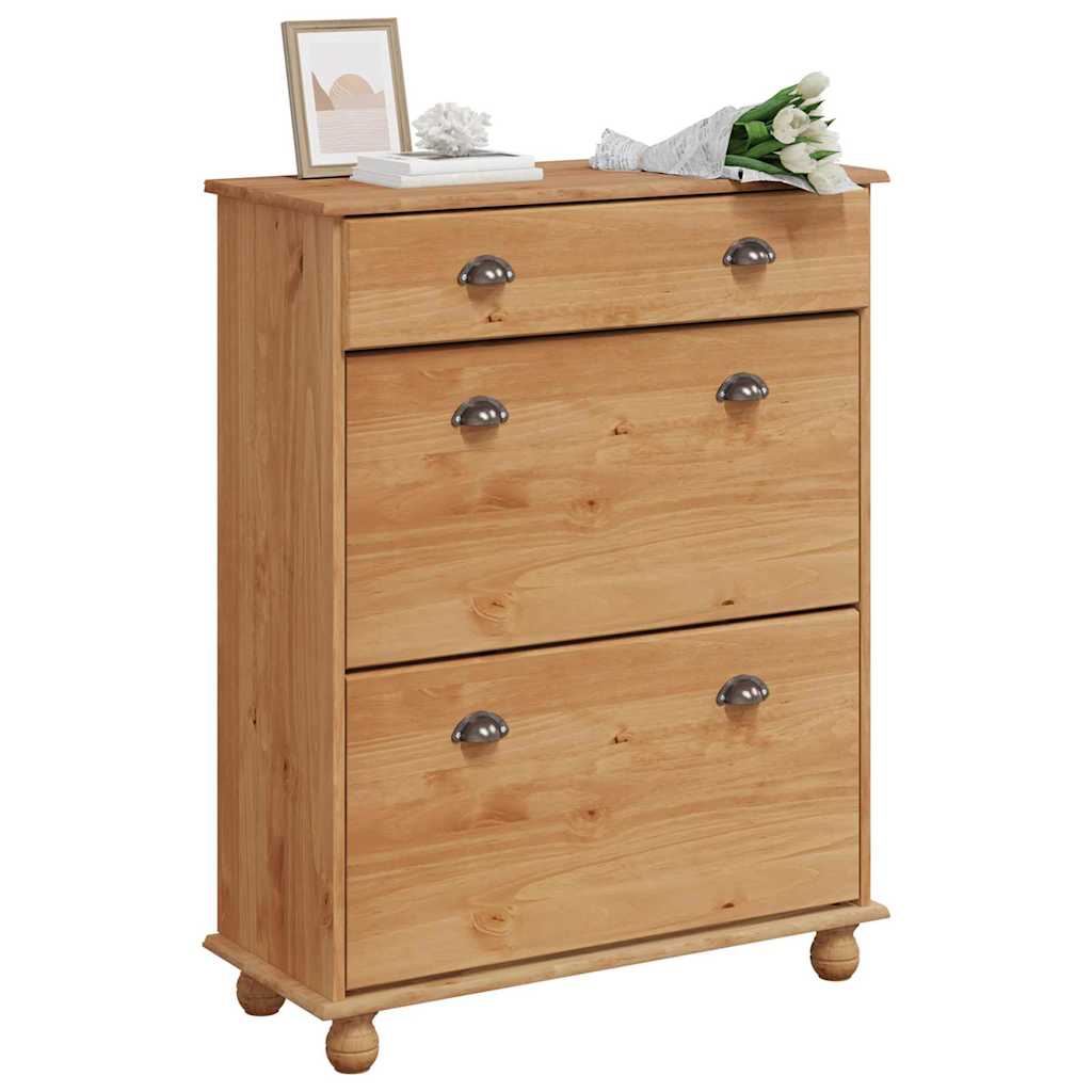 Vidaxx zapatero Askim marrón 85 x 35 x 108 cm madera maciza de pino