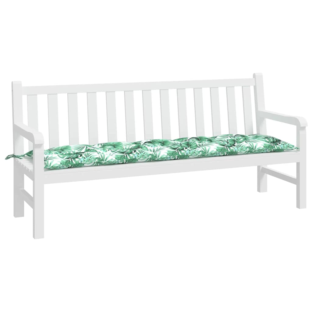 Vidaxx cojín para banco de jardín tela oxford estampado hojas 180x50x7 cm