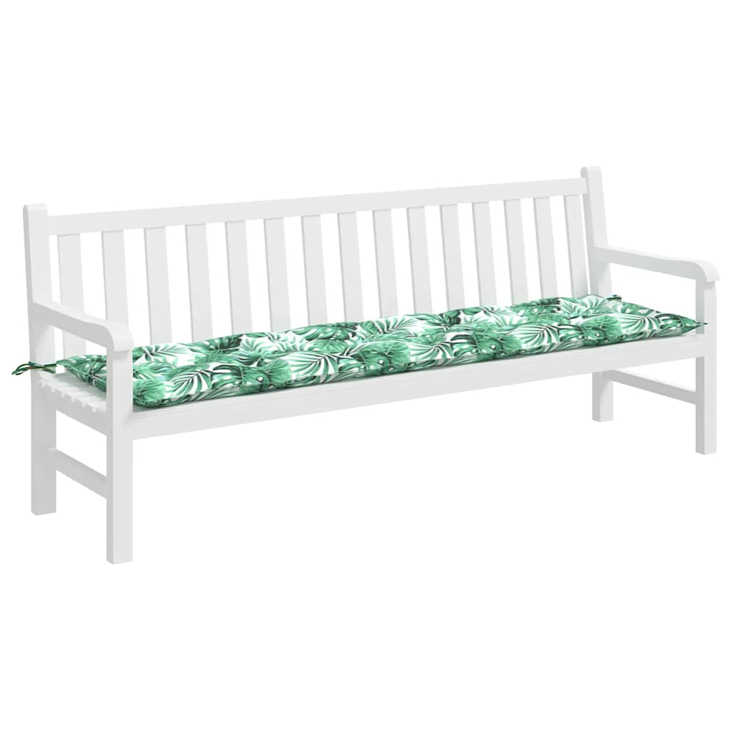 Cuscino per panca da giardino VidaXL con motivo a foglie, 200x50x7 cm, tessuto oxford