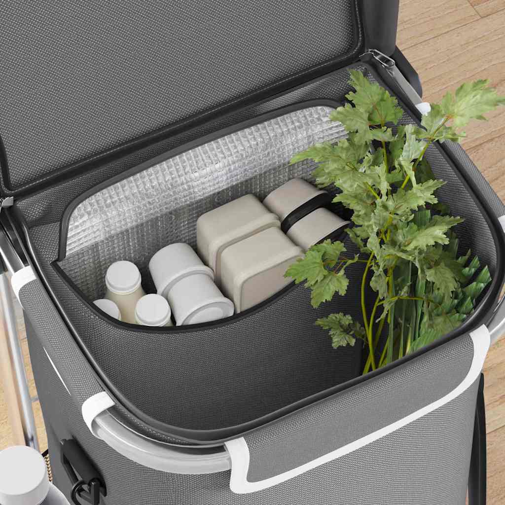 Carrello da negozio Vidaxl grigio 36,5 x 46,5 x 100,5 cm tessuto oxford