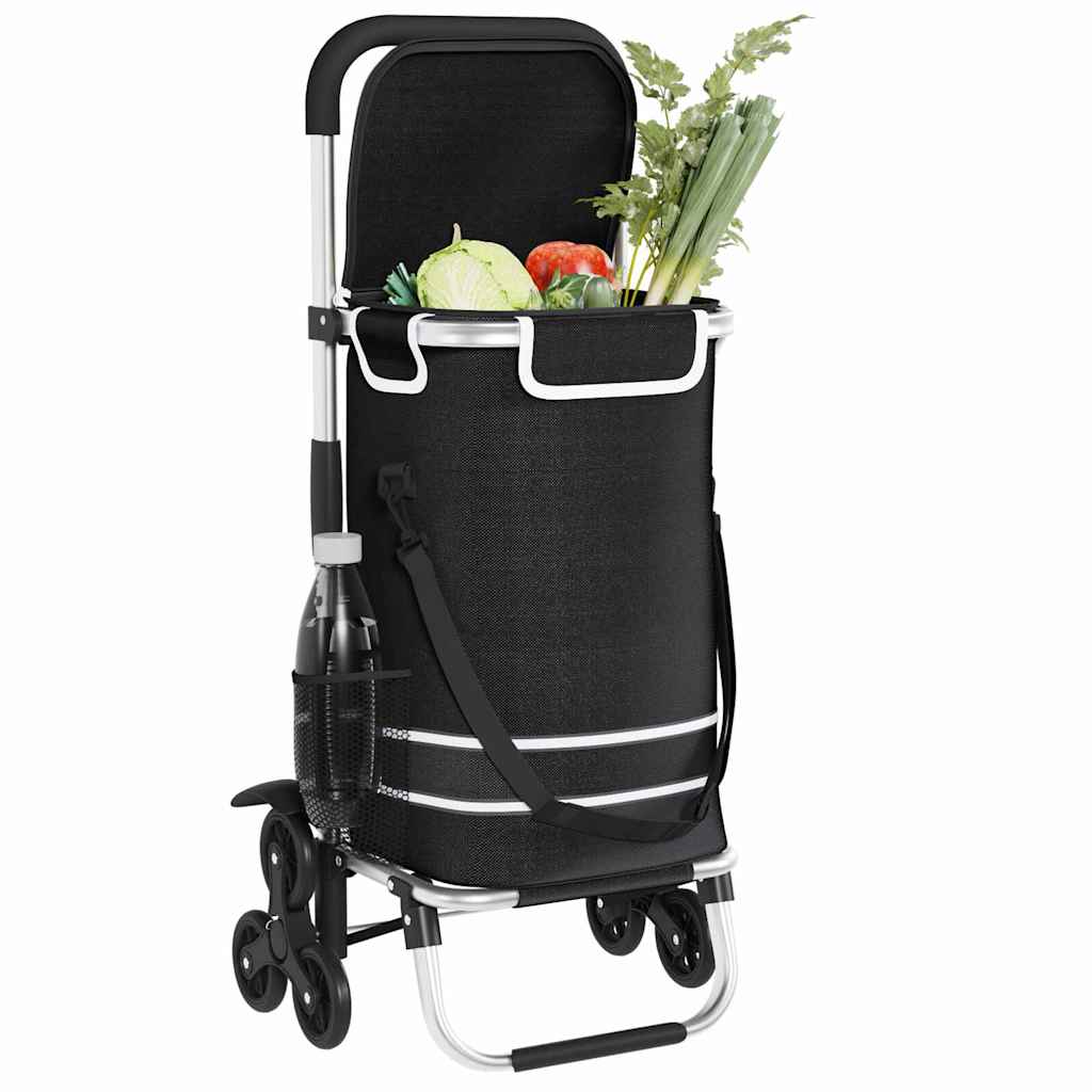 Vidaxl winkel trolley zwart 47 x 39 x 100,5 cm oxford stof