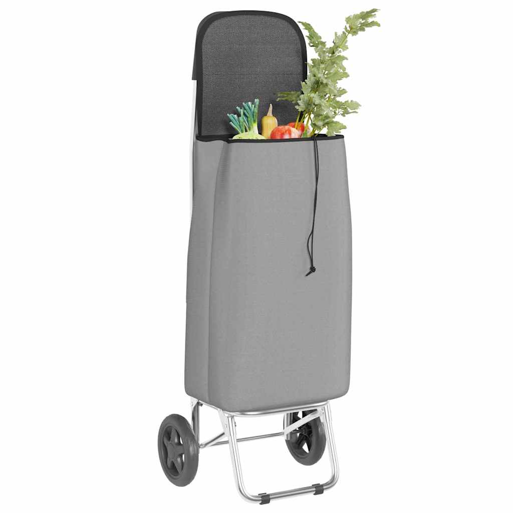 Vidaxl winkel trolley grijs 35 x 28 x 92 cm oxford stof